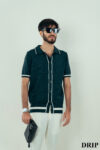 FernLeaf Knit | Green Textured Knit Polo Shirt