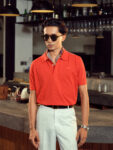 Vermilion | Vibrant Coral Red Minimalist Polo Shirts
