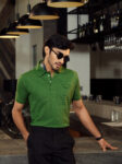 Luxe Moss | A Fresh, Medium Green Minimalist Polo Shirts