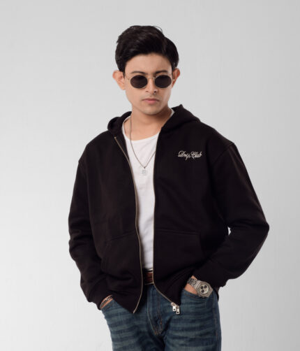 Myst | Jet Black Both Side Zipped Hoddie