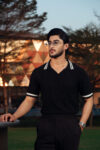 Onyx | Black Knit Polo Shirt